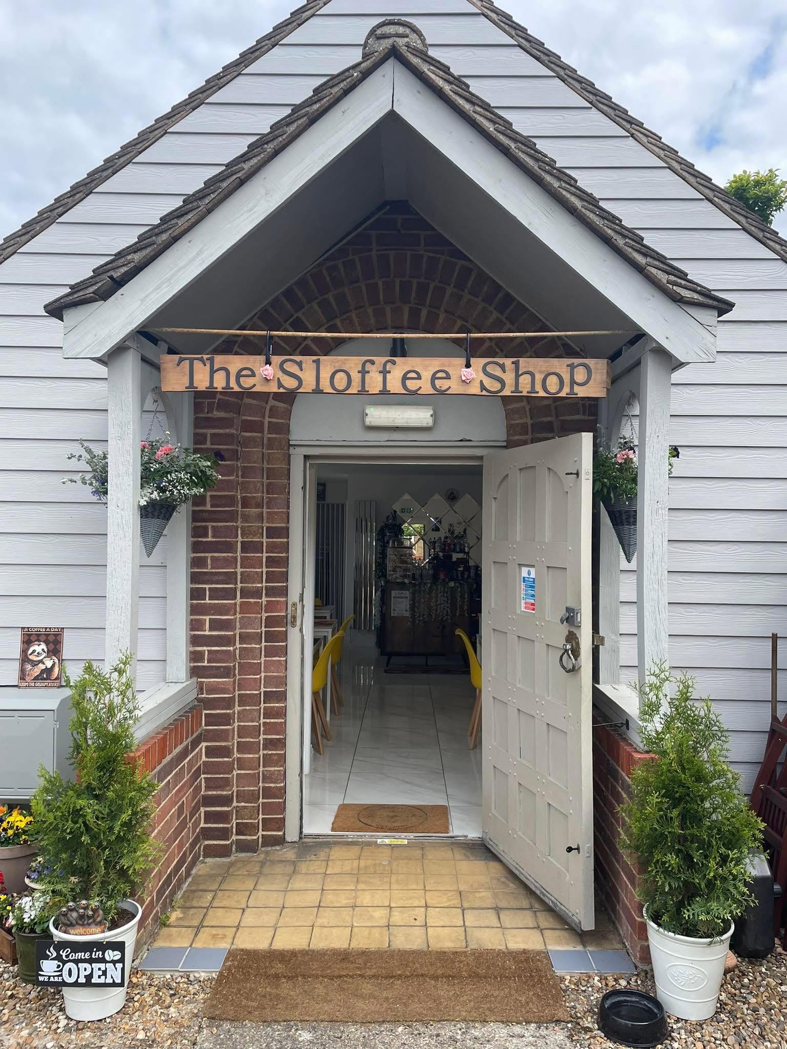 The Sloffee Shop entrance on Springfield Park Road, Chelmsford